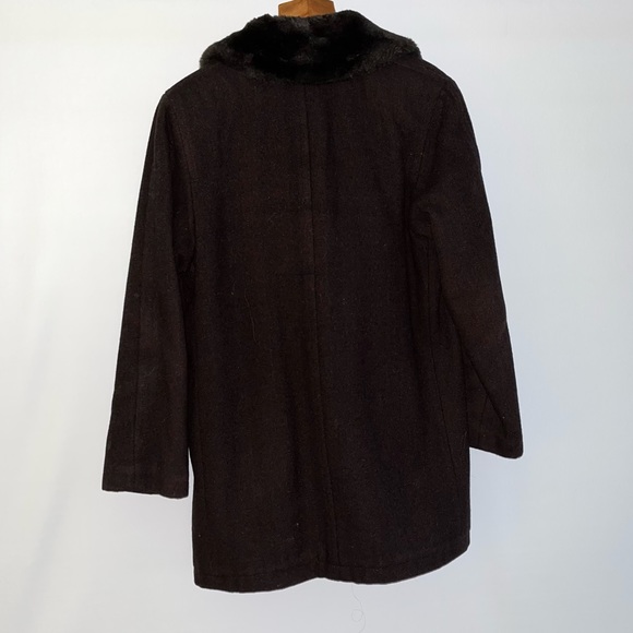 Brown faux fur double breasted coat - Picture 3 of 3